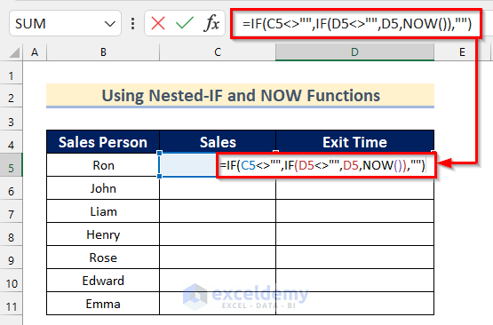 Using Nested-IF and NOW Functions