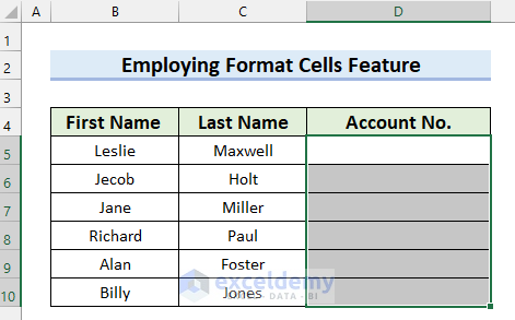 Employing Format Cells Feature to Stop Excel from Changing Last Number to 0