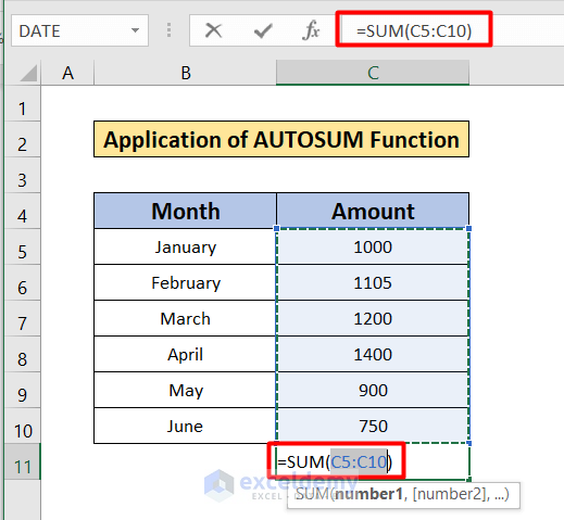 Auto Column System How to Autosum Column in Excel (4 Easy Methods) - ExcelDemy