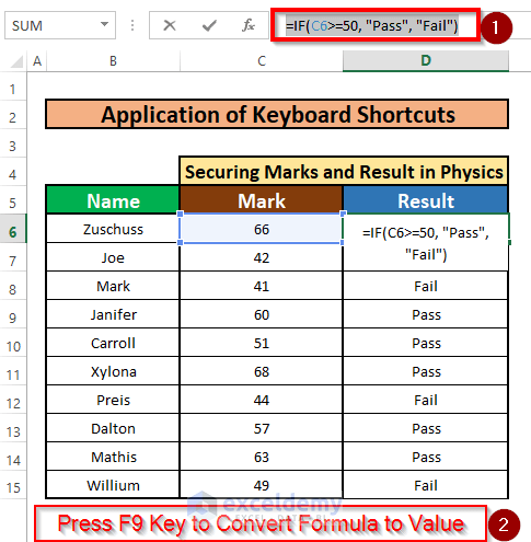Convert Formula to Value Without Paste Special in Excel