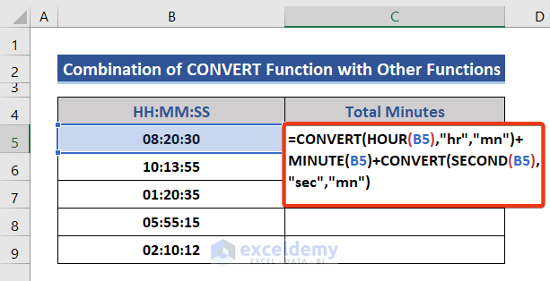 Apply formula based on the convert function