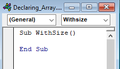 Array With Size
