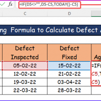 Step-by-Step Procedures to Apply Defect Aging Formula in Excel
