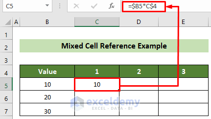 Relative Cell Reference Address Example