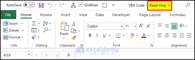 workbook file open as read only