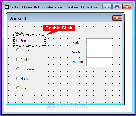 Applying VBA Code to Set Option Button Value in Excel VBA