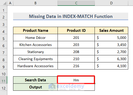 Missing Search Data in INDEX-MATCH Function