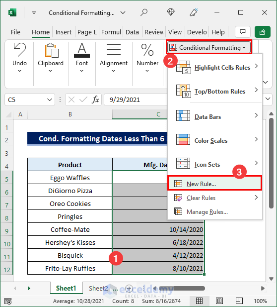 Add new conditional formatting rule