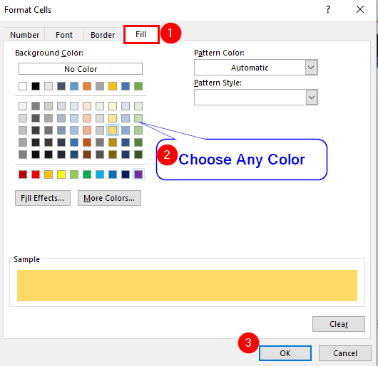 Choose a Color to Highlight Blank Cells 
