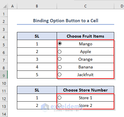 Binding Option Button to a Cell