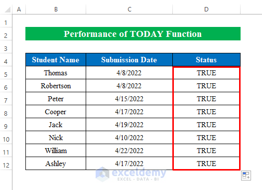 Perform TODAY Function to Compare If Date Is Before Another Date 