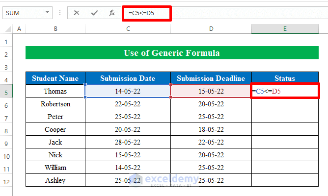 Use Formula to Compare If Date Is Before Another Date