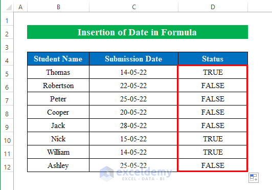 Insert Date in Formula to Compare If Date Is Before Another Date