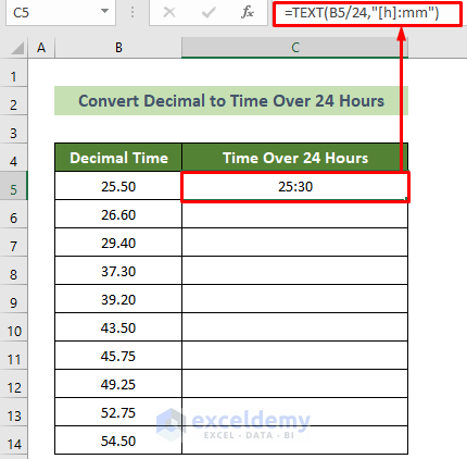 Using TEXT Function to Convert Decimal to Time over 24 Hours