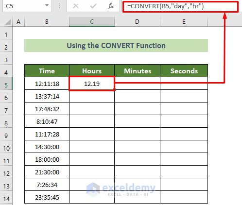 Using the CONVERT Function to Convert Time to Decimal Hours Value