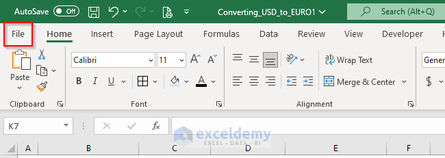 How to Convert a Number to Euro Currency Using EUROCONVERT Function