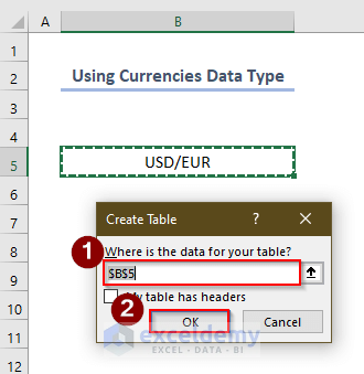 how to convert usd to euro in excel