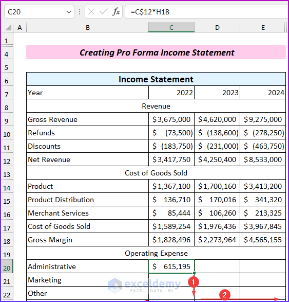 Operating Expense: Create Pro Forma Financial Statements in Excel