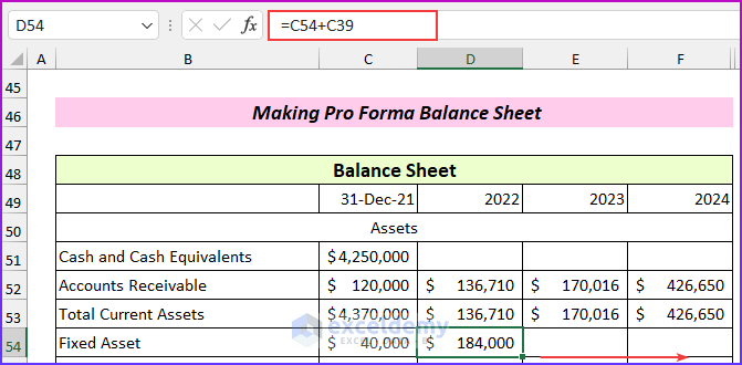 Fixed Asset: Create Pro Forma Financial Statements in Excel