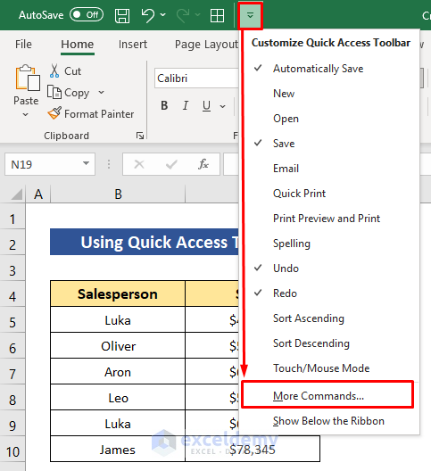 Using Quick Access Toolbar to Make a Macro Button