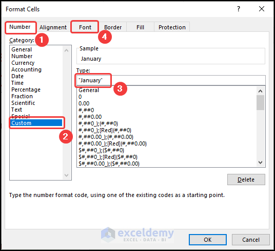 Using Format Cells Wizard