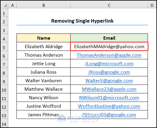 how to delete hidden link in excel Using Remove Hyperlinks Option