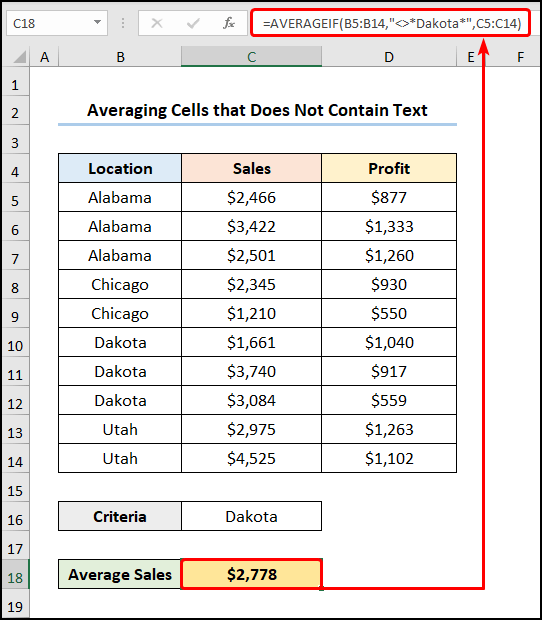 Calculating Average If Cell Does Not Contain Text in Excel