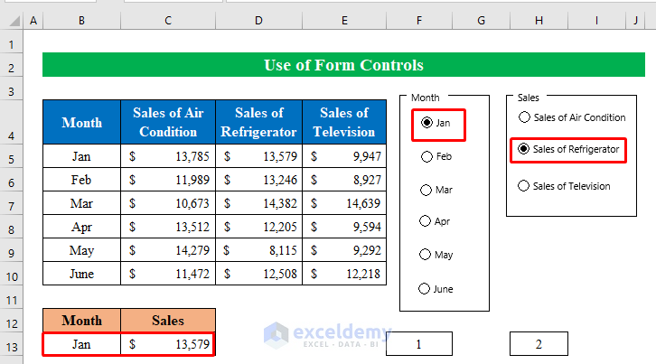 Use Form Controls to Create and Group Radio Buttons in Excel