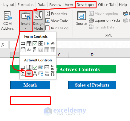 Utilize Activex Controls to Group Radio Buttons in Excel