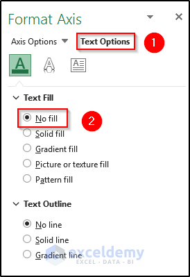 Applying No Fill from Format Axis to Hide Secondary Axis in Excel
