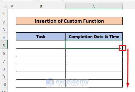 Insert a Custom Function to Insert Current Date and Time