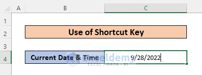 Use Shortcut Key to Insert Current Date and Time