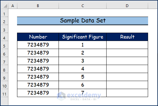 Creating Data Set to Keep Significant Figures in Excel