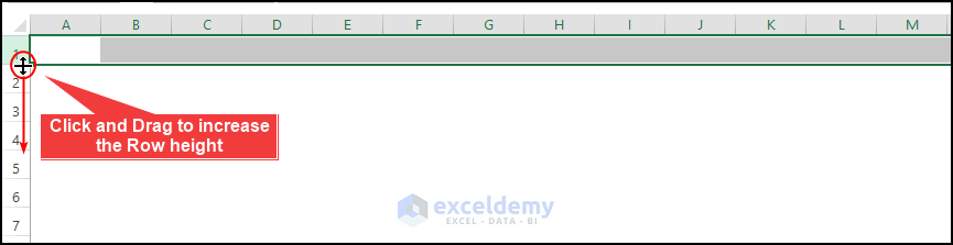 Increase row height in Excel