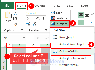 Increasing column height for columns of blank calendar in Excel