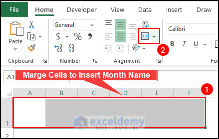 Merge cells to create one large cell