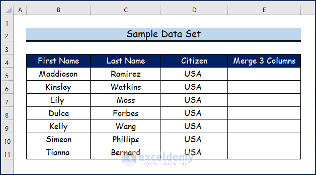Handy Approaches to Merge 3 Columns in Excel
