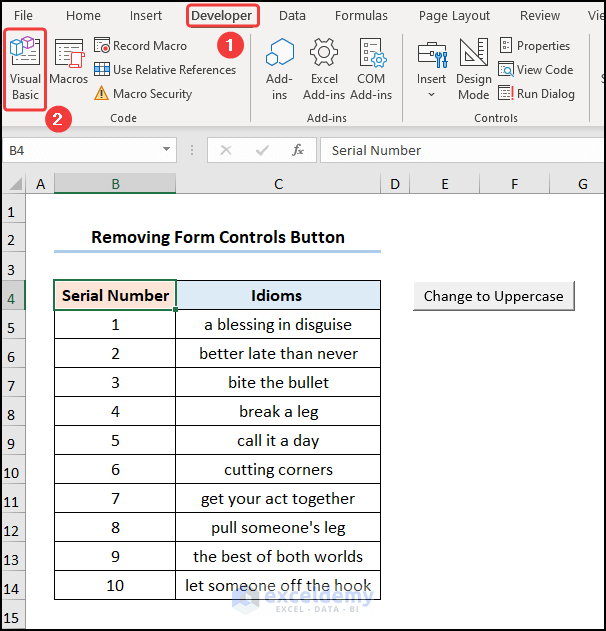 Removing Form Controls Buttons
