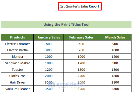 Set Header in Excel for All Pages