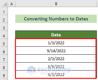 Converted Numbers to Dates in Excel