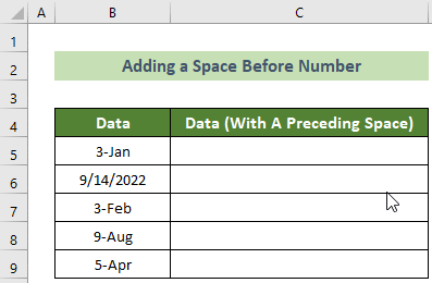 Precede a Space to Stop Autocorrect in Excel for Dates
