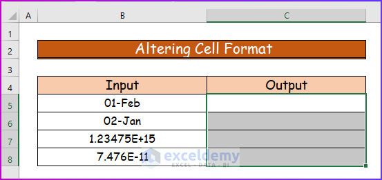 Selecting Cell Range to Alter Cell Format for Stopping Excel from Auto Formatting Numbers