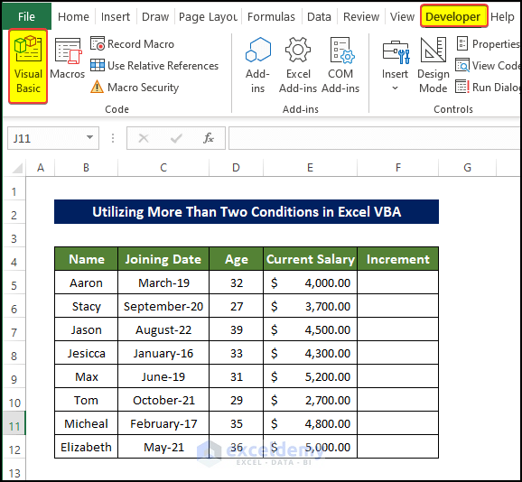 Utilizing More Than Two Conditions in Excel VBA