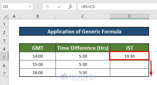 Generic Formula to Convert GMT to IST in Excel