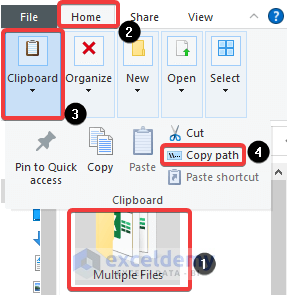 copy the path to the folder Multiple Files