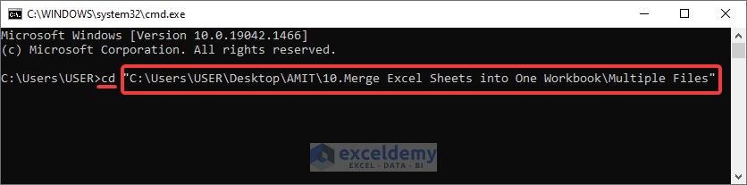 Merge Excel Sheets into One Workbook Using Command Prompt