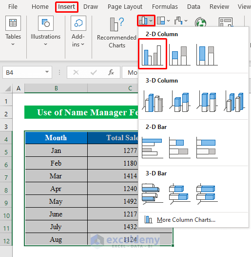 Insert Column Chart to Plot Row Number Instead of Value