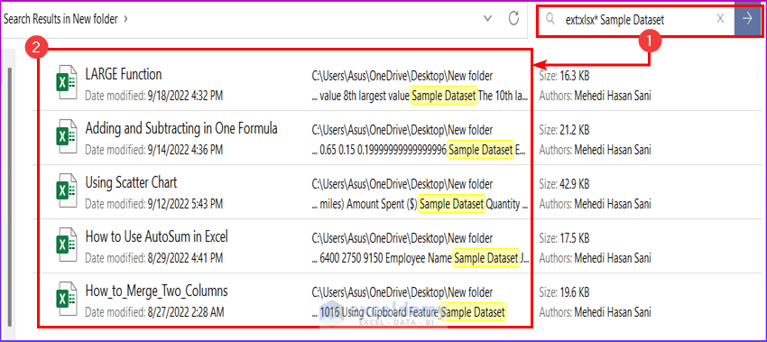 How to Search Text in Multiple Excel Files by Utilizing File Explorer