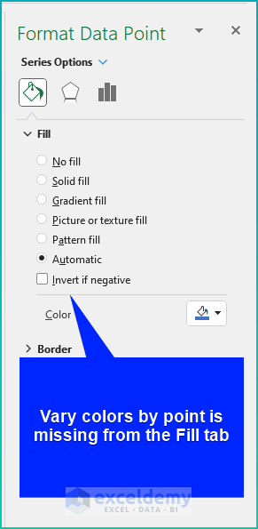[Solved:] Vary Colors by Point Is Not Available in Excel