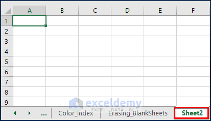 Erasing Blank Worksheets for Creating VBA Macro Example in Excel